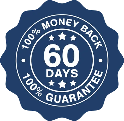 60-day money-back guarantee seal